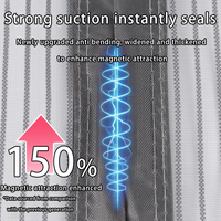 Rideau de porte en polyester effet soie glacée, personnalisé en usine, de haute qualité, avec aimants puissants, anti-moustiques et lavable