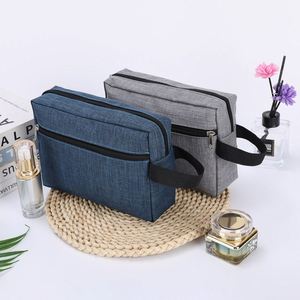 Sac cosmétique Oxford personnalisé unisexe, vente en gros, portable avec fermeture à glissière, réutilisable - Product Image 4
