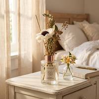 Diffuseur d'huiles essentielles en verre pour chambre à coucher, avec fleurs séchées, aromathérapie, écologique, parfum longue durée, décoration intérieure