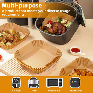 100 unidades de papel de horno apto para freidoras de aire, papel para cocinar saludable, compatible con freidoras de aire, papel impermeable para freidoras de aire - Product Image 3
