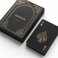Kartu Permainan Poker Kertas Kraft Hitam Dua Sisi Daur Ulang Kustom dengan Cetak dan Emboss untuk Pernikahan