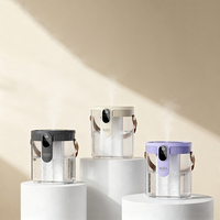 Humidificateur ultrasonique portable mini avec écran numérique, 3 modes de brumisation, alimentation USB et veilleuse, design moderne et simple