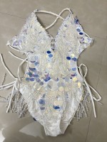 Combinaison sexy à paillettes, maillot de bain, costume de danse latine, costume de danse du ventre, une pièce, dégradé de couleurs, EDC Rave, spectacle sur scène, show girl