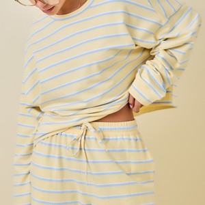 Set coordinato da donna personalizzabile con logo, girocollo, maniche lunghe, doppia riga in spugna, vestibilità ampia, traspirante, per primavera/estate - Product Image 6