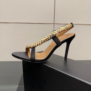 <span class=keywords><strong>Sandalias</strong></span> de Tacón Fino con Tira de Metal y Pedrería, Diseño Moderno y Elegante para Primavera/Verano - Product Image 2