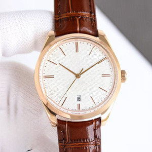 Reloj de pulsera unisex de alta calidad con correa de cuero de lujo, cristal de zafiro, tres agujas, resistente al agua. - Product Image 2