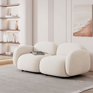 โซฟาโค้งดีไซน์ทันสมัยแบบสองที่นั่ง หุ้มเบาะ สำหรับห้องนั่งเล่น - Product Image 1