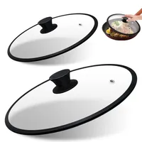 Couvercle en verre trempé ventilé de 26 cm pour casseroles et poêles, résistant à la chaleur, anti-éclaboussures pour micro-ondes, écologique, fabriqué en Chine continentale