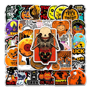 สติกเกอร์พีวีซีธีมฮาโลวีนแบบกำหนดเองฉลากบรรจุภัณฑ์กันน้ำของตกแต่งวันหยุดงานฝีมือรูปเทียนของขวัญ - Product Image 3