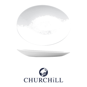 Plateau de service ovale 34,6 × 26,3 cm H 5 cm en céramique blanche Churchill Whor14 - Product Image 4