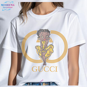 Vente flash : Transfert thermique de strass <span class=keywords><strong>Betty</strong></span> Girl brillant pour t-shirt, design personnalisé, strass à coller au fer, transfert thermique de strass <span class=keywords><strong>Betty</strong></span> - Product Image 2