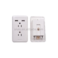 Type B 2 Gang Wall Switch and Socket Double Us Socket White Color