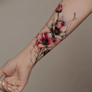Pegatinas <span class=keywords><strong>de</strong></span> tatuaje impermeables coloridas <span class=keywords><strong>de</strong></span> alta calidad tatuaje <span class=keywords><strong>de</strong></span> pierna <span class=keywords><strong>de</strong></span> cuerpo Sexy flores tatuaje temporal para mujeres - Product Image 5