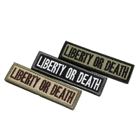 Liberté ou Mort – Écusson brodé 100 % 3D en denim, longue bande, pour veste de costume, chapeau, décoration, badge