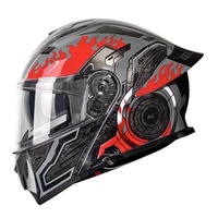 Casque Moto Modulable OEM ODM, Casque de Moto Flip-up à Double Visière, Homologué DOT, Casque de Moto Modulable Complet