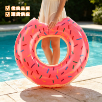 Bouée gonflable design donut pour la plage, le lac et la piscine, pour enfants, adolescents et adultes