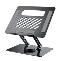 Support pour ordinateur portable Support pour ordinateur portable de bureau à domicile Support ergonomique Portable pliable réglable en aluminium pour ordinateur portable