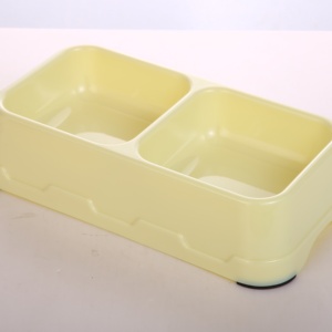 Wholesale 2 In 1 Rectangle Square Pet Double Bowl Non Slip Plastic <b>Cat</b> Dog <b>Feeder</b> Bowl Dual Compartment Pet Food Water Bowl - Product Image 2