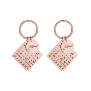 Wholesale Custom Metal Keychain Charm Memorial Day Calendar, Stainless Steel Waterproof Lightweight Key <b>Ring</b> - Product Image 4