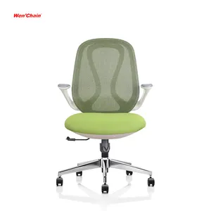 Cadeira ergonômica para escritório, cadeira de escritório em malha com braços flexíveis e assento baixo, cadeira confortável para computador