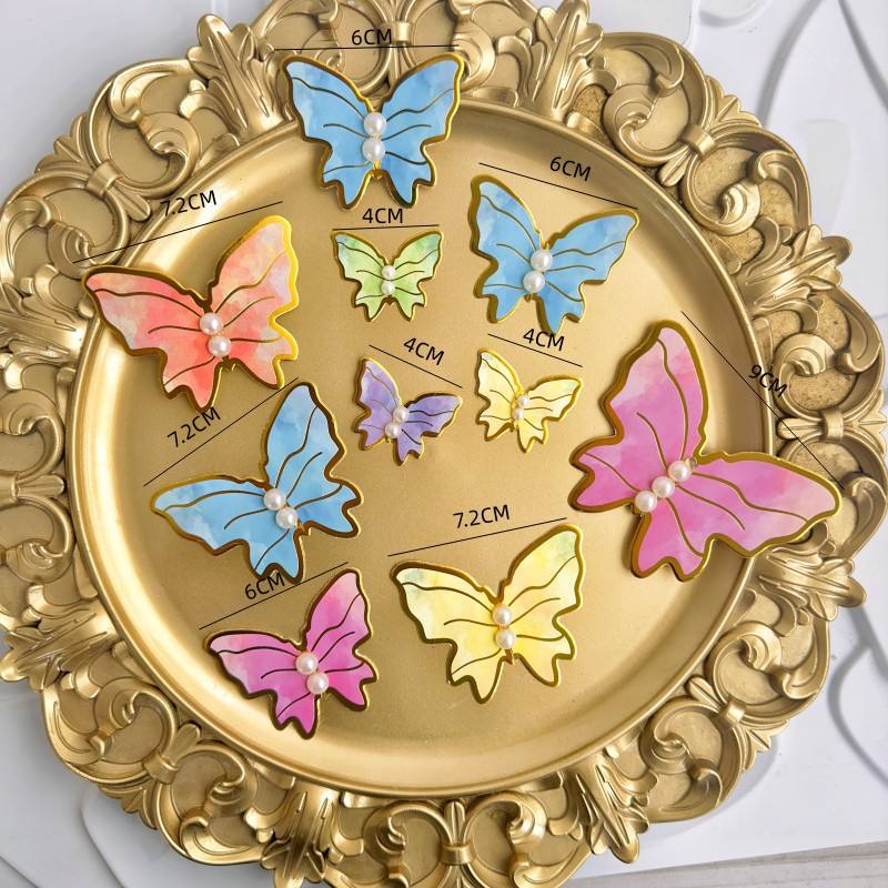 Mariposa con perlas (mezcla de colores al azar)