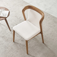 Nordic Scandinavian Modern Leisure Chair mit Leder Rückenlehne Holz Wohn möbel für Restaurant und Hotel Esstisch Set