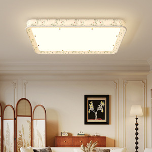 Ceiling <b>Light</b> Set Led Fabric <b>Panel</b> Lighting For Living Room Bedroom Simple Elegant Design With Floral Pattern - Product Image 1