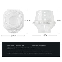 Boîte d'emballage ronde jetable en plastique PET transparent de qualité alimentaire pour cupcakes et tartes avec couvercle personnalisable