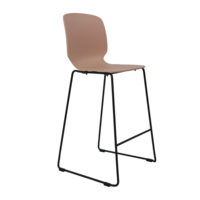 Tabouret de bar moderne en plastique avec pieds en métal pour îlot de cuisine, café, usage intérieur et domestique