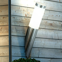 Lampe murale extérieure moderne en acier inoxydable étanche avec abat-jour en polycarbonate, ampoules halogènes E27 15W 3500K blanc chaud 20