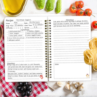 Cahier de livre de recettes de conception populaire Journal de livre de cuisine vierge avec reliure en spirale A5 B5 tailles cadeau de fête des mères