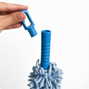 Plumeau en chenille <span class=keywords><strong>bleu</strong></span> avec manche ergonomique, tête en fibres douces pour ventilateurs de plafond et stores, outil de dépoussiérage lavable et réutilisable - Product Image 5