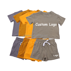 Set <span class=keywords><strong>di</strong></span> abbigliamento per bambini in cotone con logo personalizzato per t-shirt oversize estive e corti 2 pezzi per la scuola <span class=keywords><strong>di</strong></span> sport all'aria aperta e la <span class=keywords><strong>vita</strong></span> Casual - Product Image 1