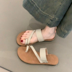 2026 Minimalist Toe Loop Flat <b>Sandals</b> For Women, Soft Sole Comfort One Strap Vacation Slides - Product Image 1