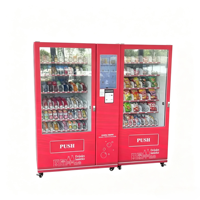 Distributeur automatique réfrigéré à double compartiment grande capacité pour snacks et boissons, idéal pour la vente au détail commerciale