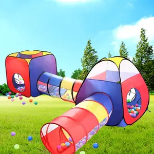 Offre Spéciale 4 en 1 Pop Up enfants Toddler Ball Pit House avec 2 tentes et 2 Tunnel pour enfants, garçons, filles...