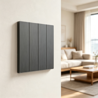 Interrupteurs électriques muraux de qualité supérieure, gris brossé, 4 gangues, 1 voie, pour hôtel, maison, fabrication OEM, vente en gros