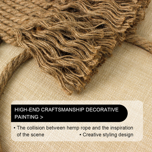 Decorazione Murale in Juta Geometrica Astratta Wabi Sabi, Arte in Fibra Intrecciata a Mano con Nappine, Quadro Decorativo Senza Cornice - Product Image 4