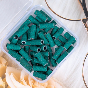 Haute qualité rose zèbre blanc vert 100 pièces petit grain fin 80 100 150 240 boîte personnalisée paquet Mini bandes de ponçage pour perceuse à ongles - Product Image 4