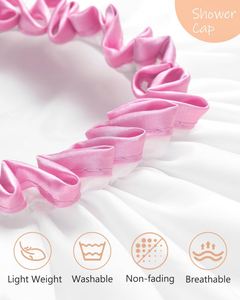 Luxury Double Layer Satin Fabric 100% Waterproof Eco-Friendly Cleaning Shower <b>Caps</b> Customizable - Product Image 2