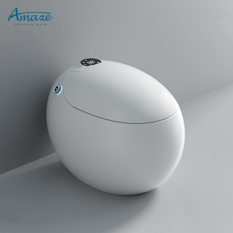 2023 nuovo design a forma di uovo rotondo un pezzo sensore automatico a filo bidet elettrico bagno intelligente automatico intelligente wc