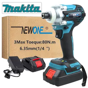 NEWONE Tournevis électrique sans balais sans fil Outil électrique sans balais Perceuse rechargeable Lumière LED pour batterie Makita 18V