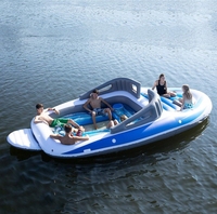 Bateau gonflable neuf de haute qualité pour 6 personnes, île flottante gonflable, fête en mer, yacht gonflable, bateau à la dérive en PVC épaissi