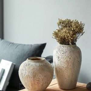 Florero de cerámica de flores secas para sala de estar minimalista moderno C886, adornos nórdicos Ins, tarro de cerámica gruesa Retro - Product Image 3