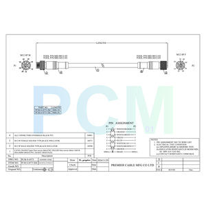 M12 8 针 A 型公对母 CAT6A 高柔性工业以太网电缆，适用于康耐视 SICK Keyence Basler 机器视觉相机 - Product Image 6