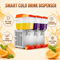 Distributeur de jus commercial 16L, machine à boissons froides, distributeur de boissons à trois réservoirs pour restaurant, bar, pulvérisation, agitation GQ-JD316D