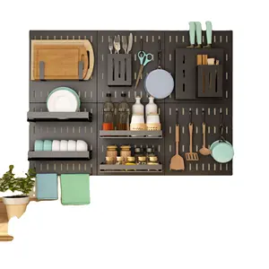 Goldmine multifunctional Household Kitchen Wall-Mounted shelf cheap price tableware storage rack pegboard panel 4X8