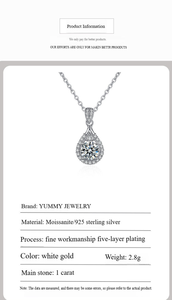 Waterdruppel Moissanite hanger ketting S925 sterling zilver peer geslepen D kleur gecertificeerde luxe choker voor vrouwen jubileum - Product Image 6
