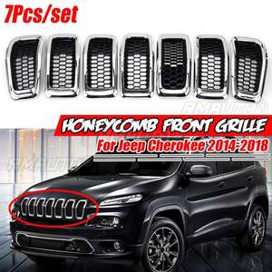 7 Piezas de Rejillas de Reemplazo para Parrilla Central Delantera de Coche, Tipo Panal de Abeja, para Jeep Cherokee 2014 2015 2016 2017 2018 - Product Image 1