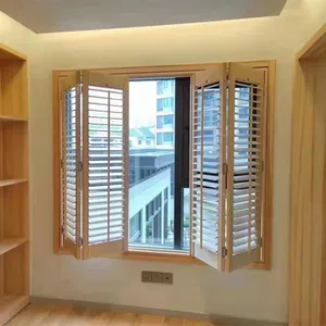 Persianas de ventana de madera para interior, plantación natural
